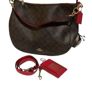 Coach Elle Hobo Signature Canvas with Mini Skinny ID Wallet